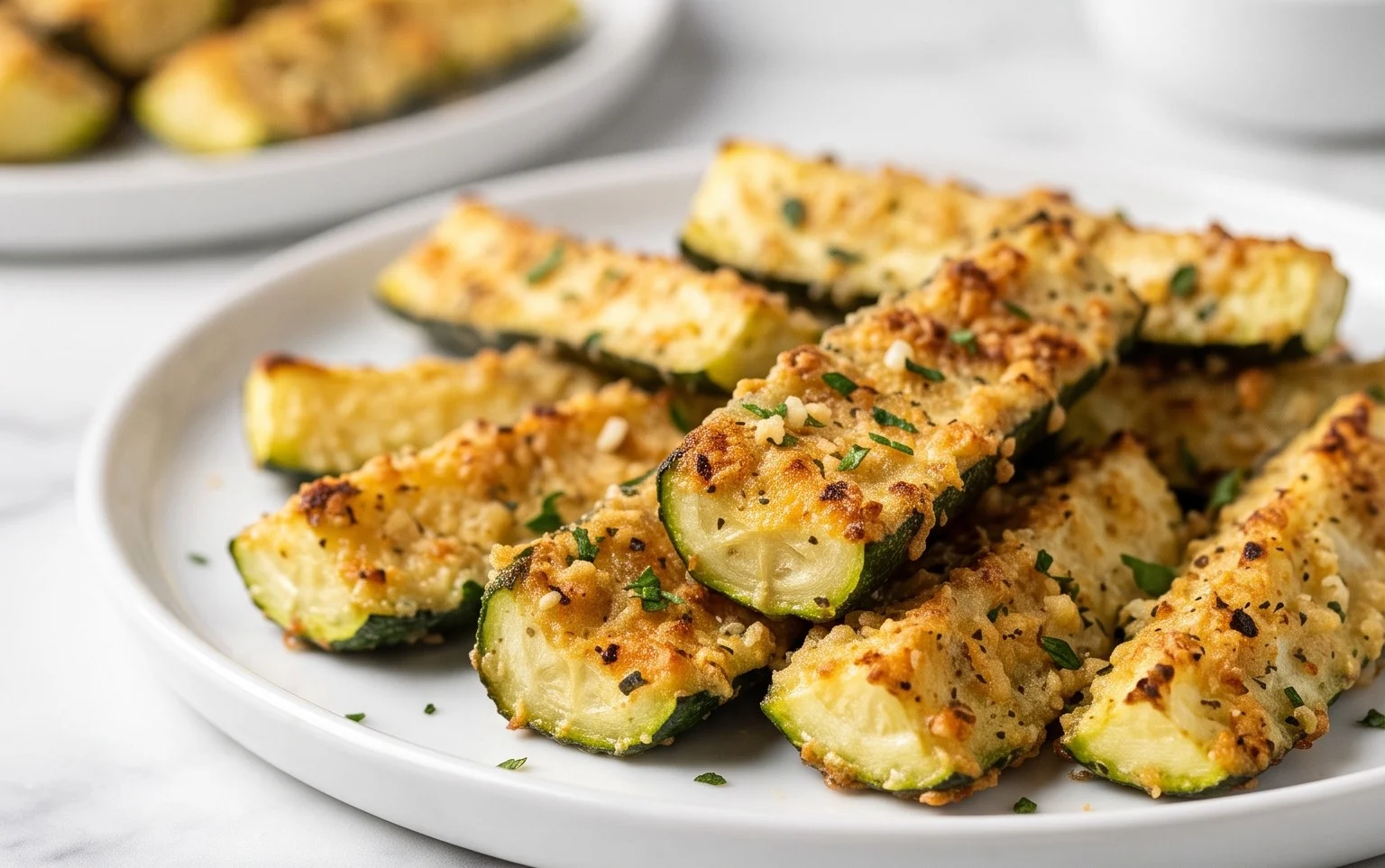 Irresistibly Crunchy Garlic Parmesan Roasted Zucchini